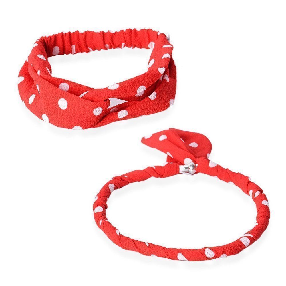 Headband and Necklace Magnetic Clasp 18 in Red